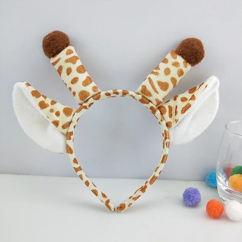 Adults Kids Plush Men Boy Animal Ear Giraffe Headband Bow Tie Tail  Gift  Birthday Party Cosplay Costume Halloween Christmas