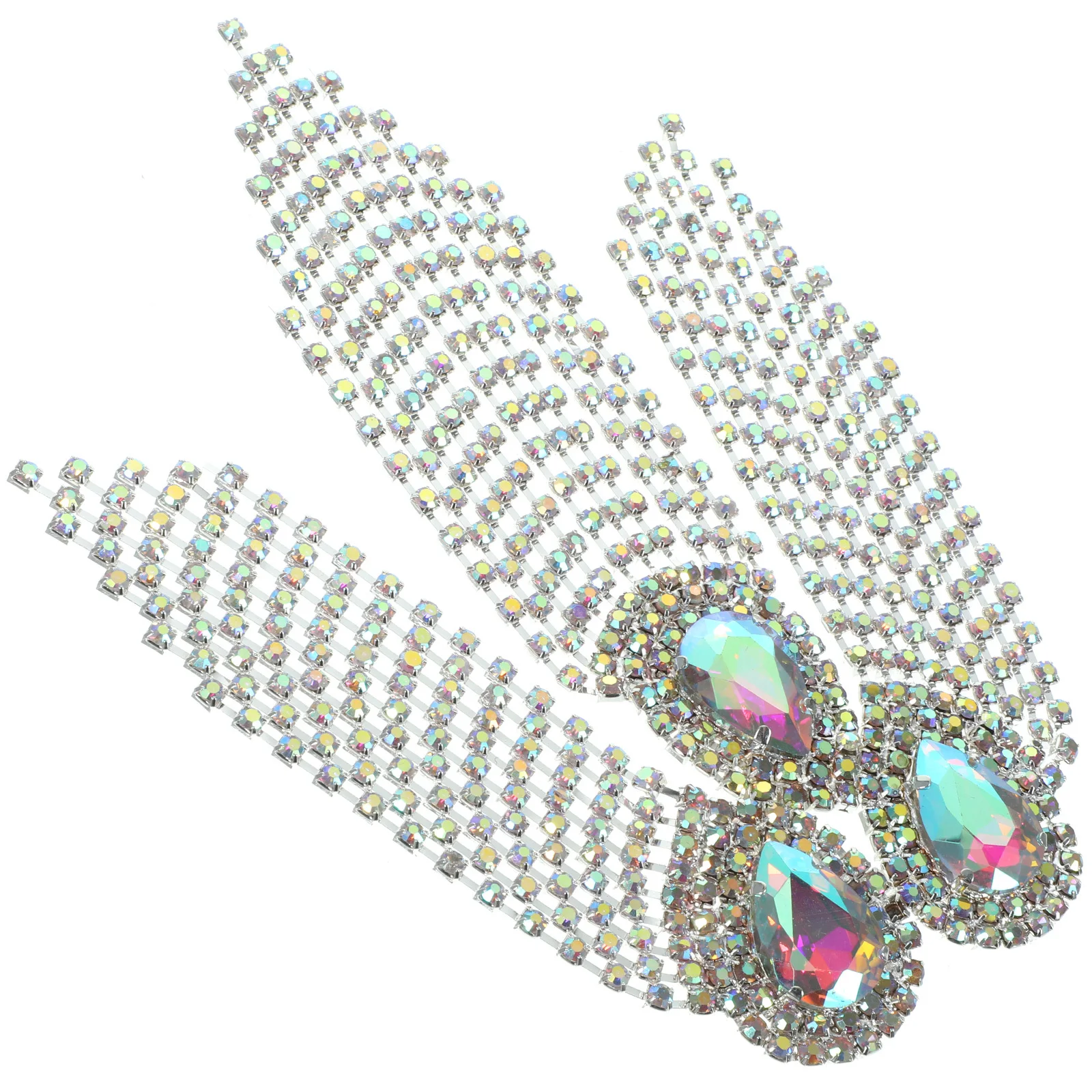 

Luxury DIY Handmade Applique Patch Tassel Rhinestones Alloy Ornament for Clothing Sewing Decor Shoulder Jewelry Gift Accessory