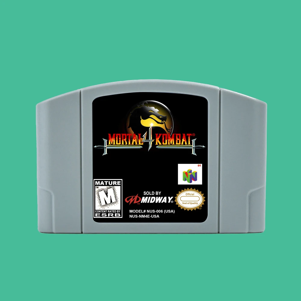 Mortal Kombat 4 64 Bit Game Cartridge USA NTSC version or EUR PAL version For N64 Consoles