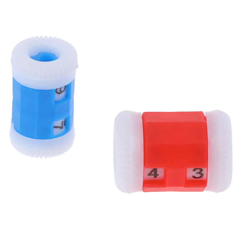 2 Rode + 2 Blauwe Plastic Breinaalden Rij Teller Lijnen Nummer Rekenmachine Tool-B2