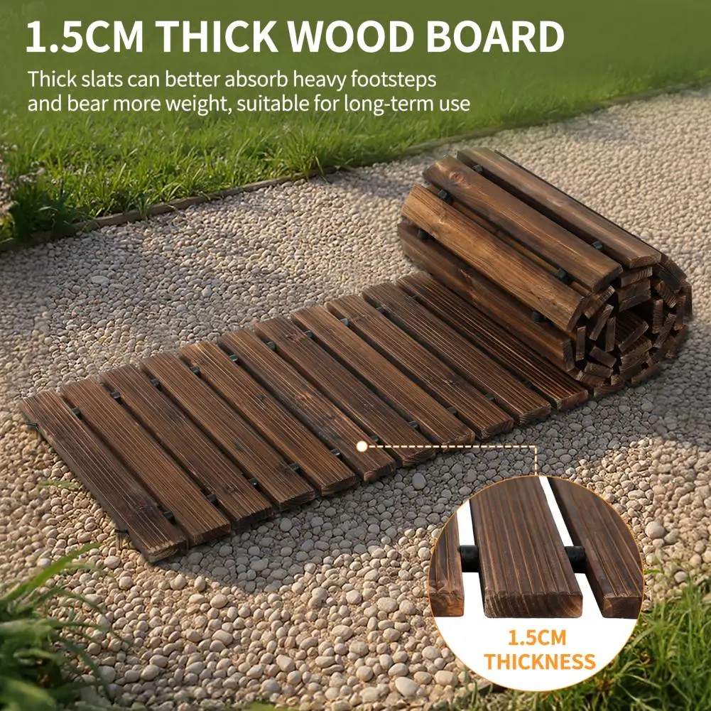 

8'/12' X 43cm Wooden Garden Pathway,Outdoor Roll Out Straight Walkway,Patio Path Backyard Decorative Garden Boardwalk Walkways