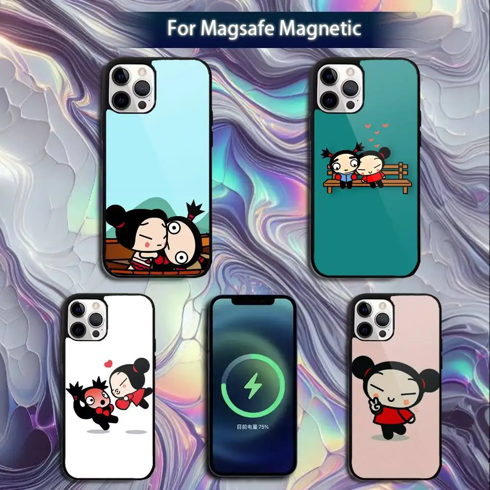 

P-Pucca-AS Cartoon G-Garu-US Phone Case For iPhone 16e,16,15,14,13,12,11,Plus,Pro,Max,Mini Magsafe Magnetic Wireless Charging