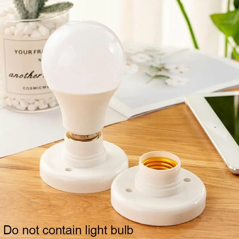 E27 Screw Cap Socket White Ceiling Light Lamp Bulb Fixing Base Stand Light Bulb Holder Lamp Socket For Home 6a