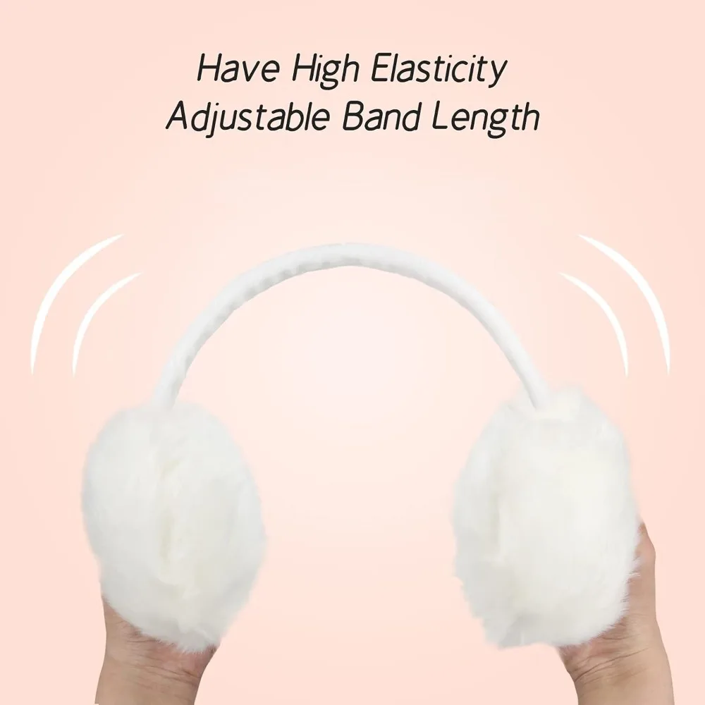 أغطية أذن شتوية للنساء والفتيات - أجهزة تدفئة الأذن بفيونكة قابلة للتعديل مع بطانة من الصوف، للتزلج في الهواء الطلق