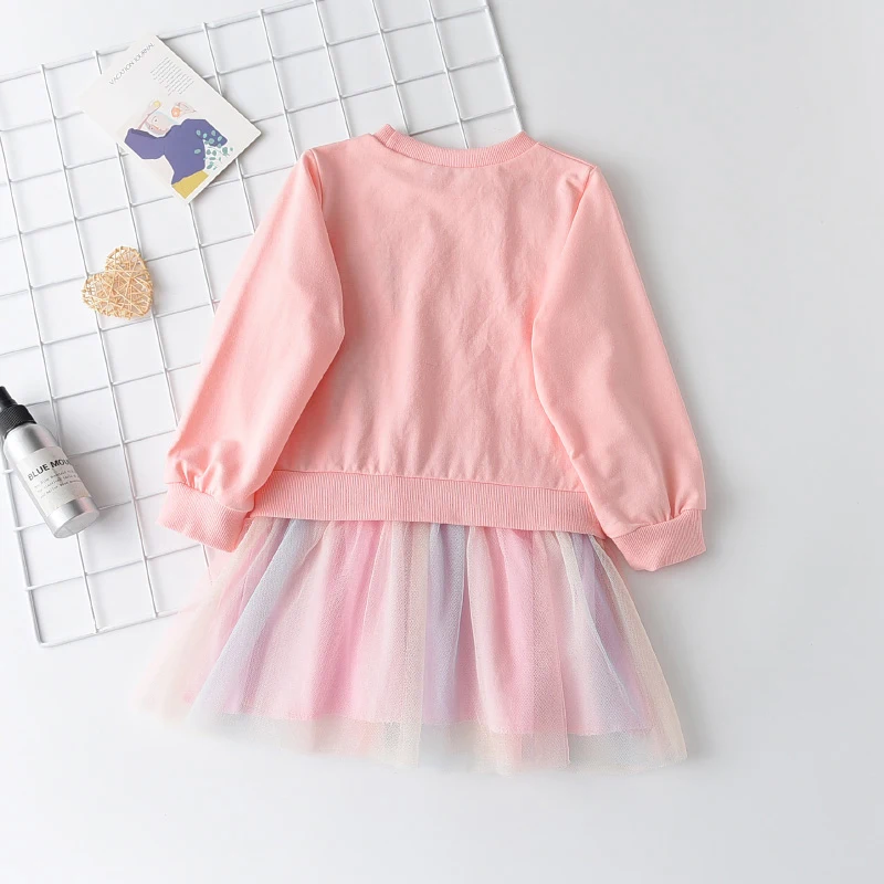 2023 neue Einhorn Prinzessin Kleid kinder Frühling & Herbst Saison Kleid Mädchen Geburtstag Party Kleid Halloween Weihnachten Kleid – Detail 3