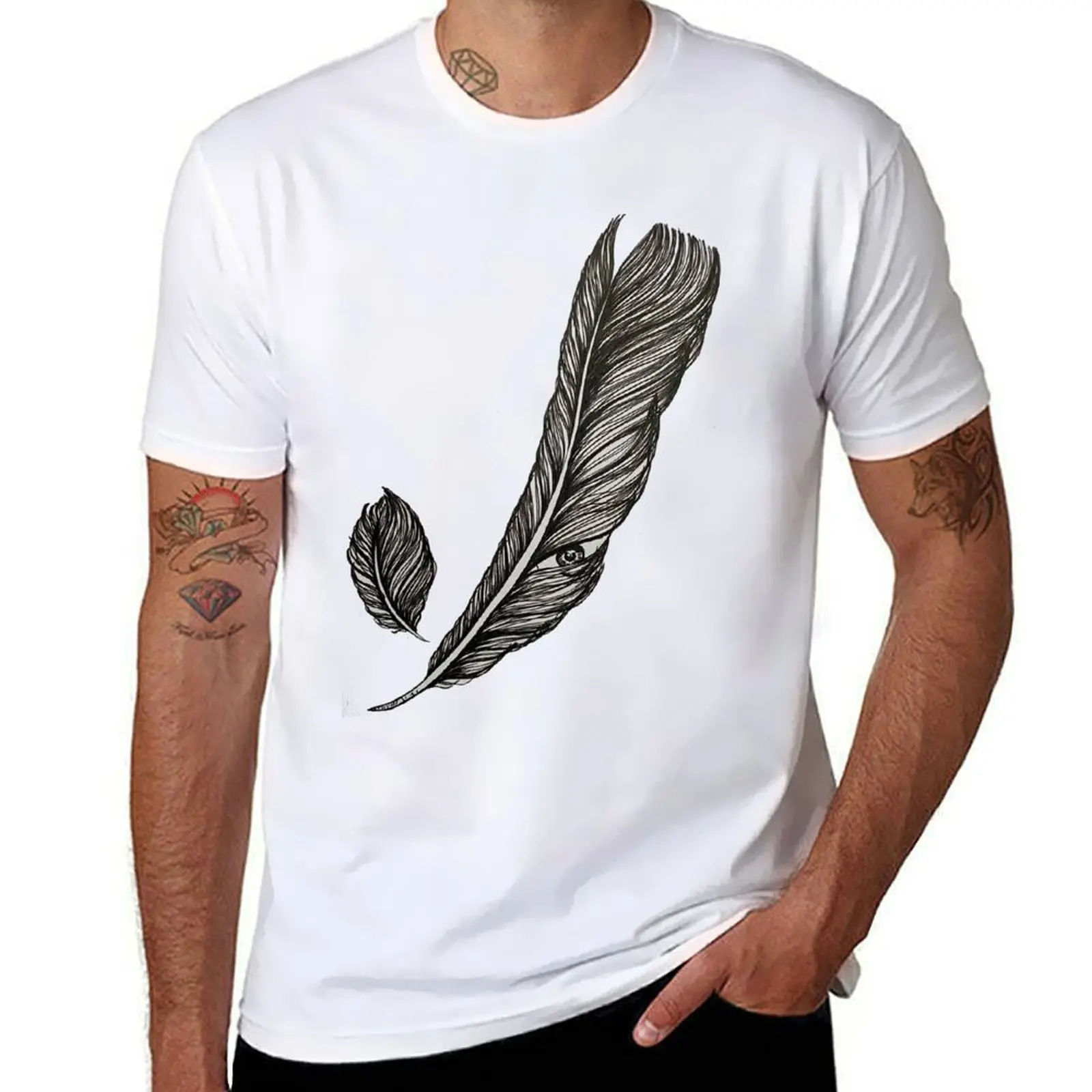 

Eye on the Sparrow Illustrated Design T-Shirt man t shirt summer man t shirt cotton high quality T-Shirt