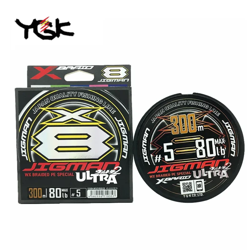 Japan YGK X-BRAID X8 WX BRAIDED PE line SUPER JIGMAN QUALITY Fishing Line 200M/300M 16LB 55LB 65LB  80LB 90LB Sea Fishing Line