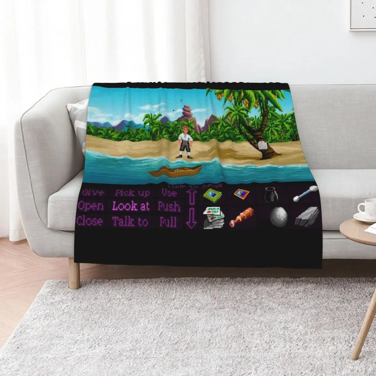 Finally on Monkey Island (Monkey Island 1) Throw Blanket Flannel Plush Tourist Decorative Throw Quilt Blankets