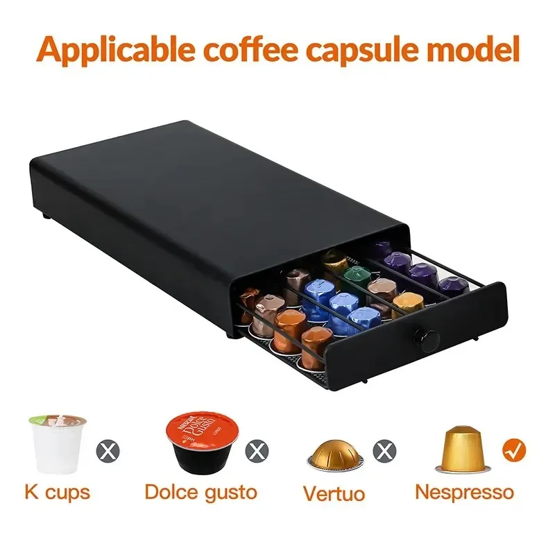 Coffee Capsule Storage Box Iron Organizer Boxes Multifunctional Organization Case Office Organizing Cases With Drawer Furniture
