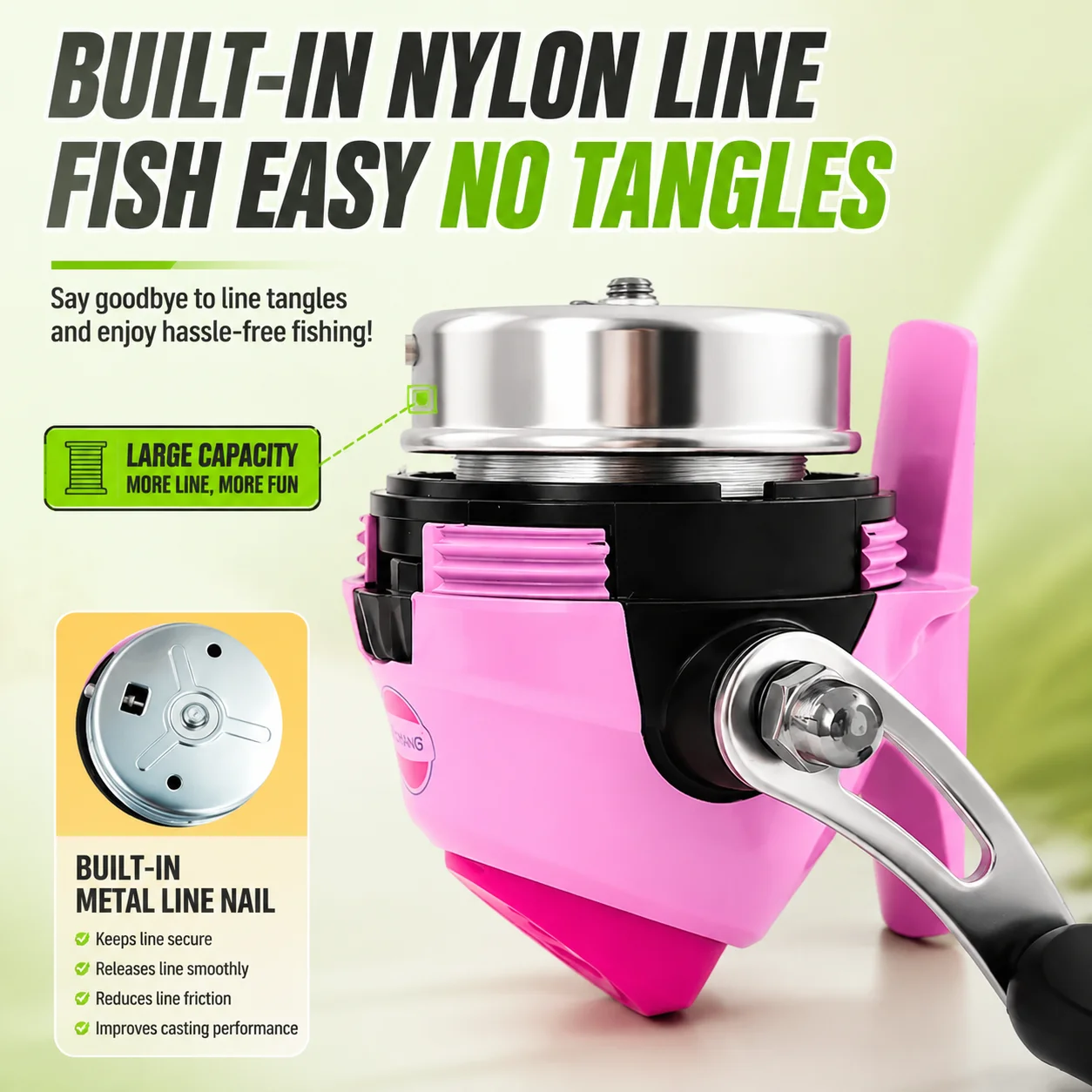 Beginner Telescopic Fishing Rod Combo with No-Tangle Spinning Reel, Portable Fishing Pole Set for Kids and Adults, Easy-to-Use L view 4
