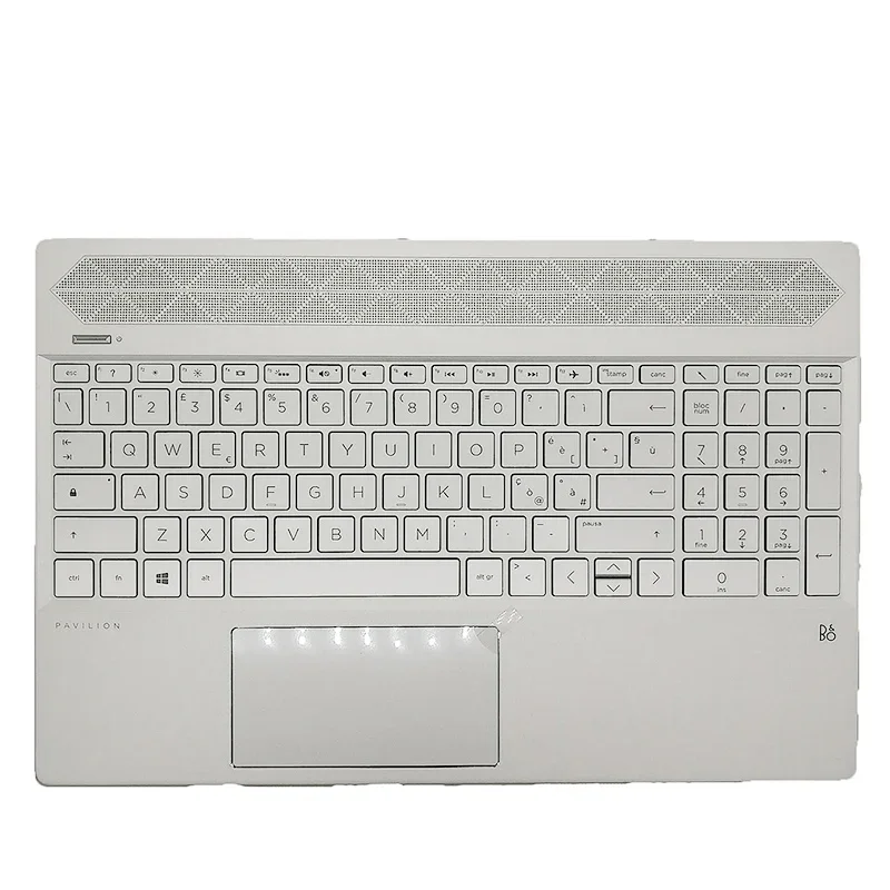 New Laptop US Russian Keyboard For HP Pavilion 15-CS 15-CW TPN-Q208 TPN-Q210 Palmrest Upper Cover with Backlight Keyboard Silver