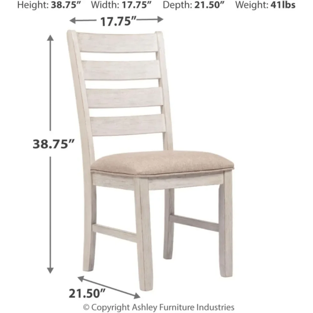 Silla moderna de comedor de granja, 2 unidades, silla de restaurante moderna de mediados de siglo en blanco