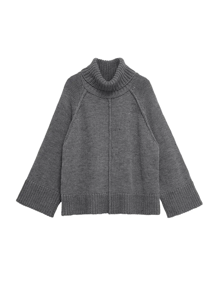 

HH Women Fashion Long Sleeves Stand Collar Solid Color Pullover Knitted Sweater Female Loose Comfort Street Style Winter Top