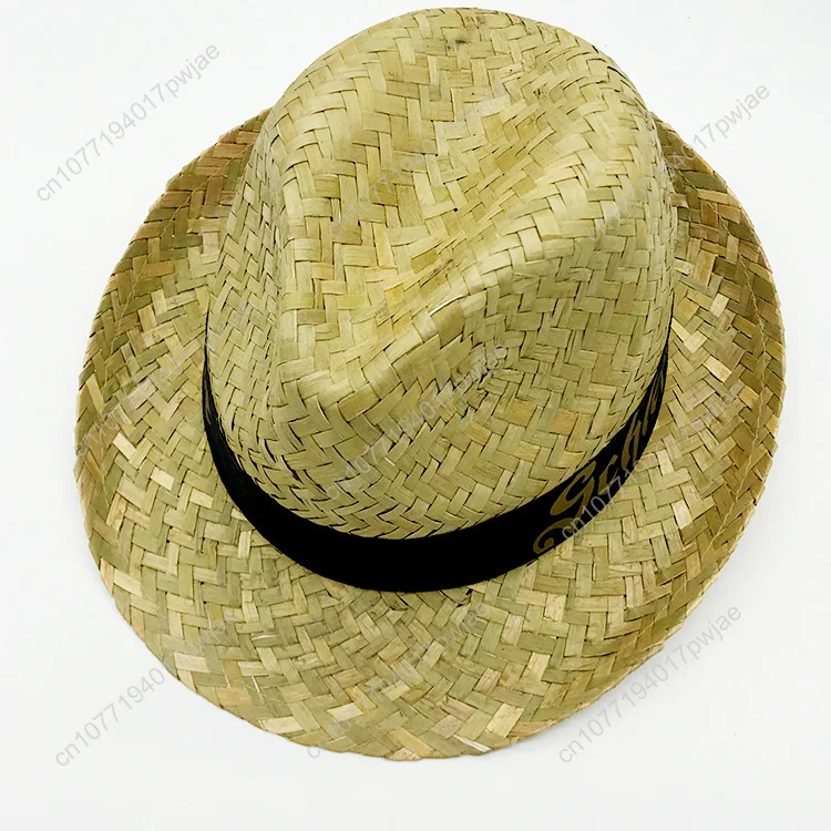 

Summer sun-protective and breathable straw hat, retro gentleman's jazz hat, beach vacation casual hat.