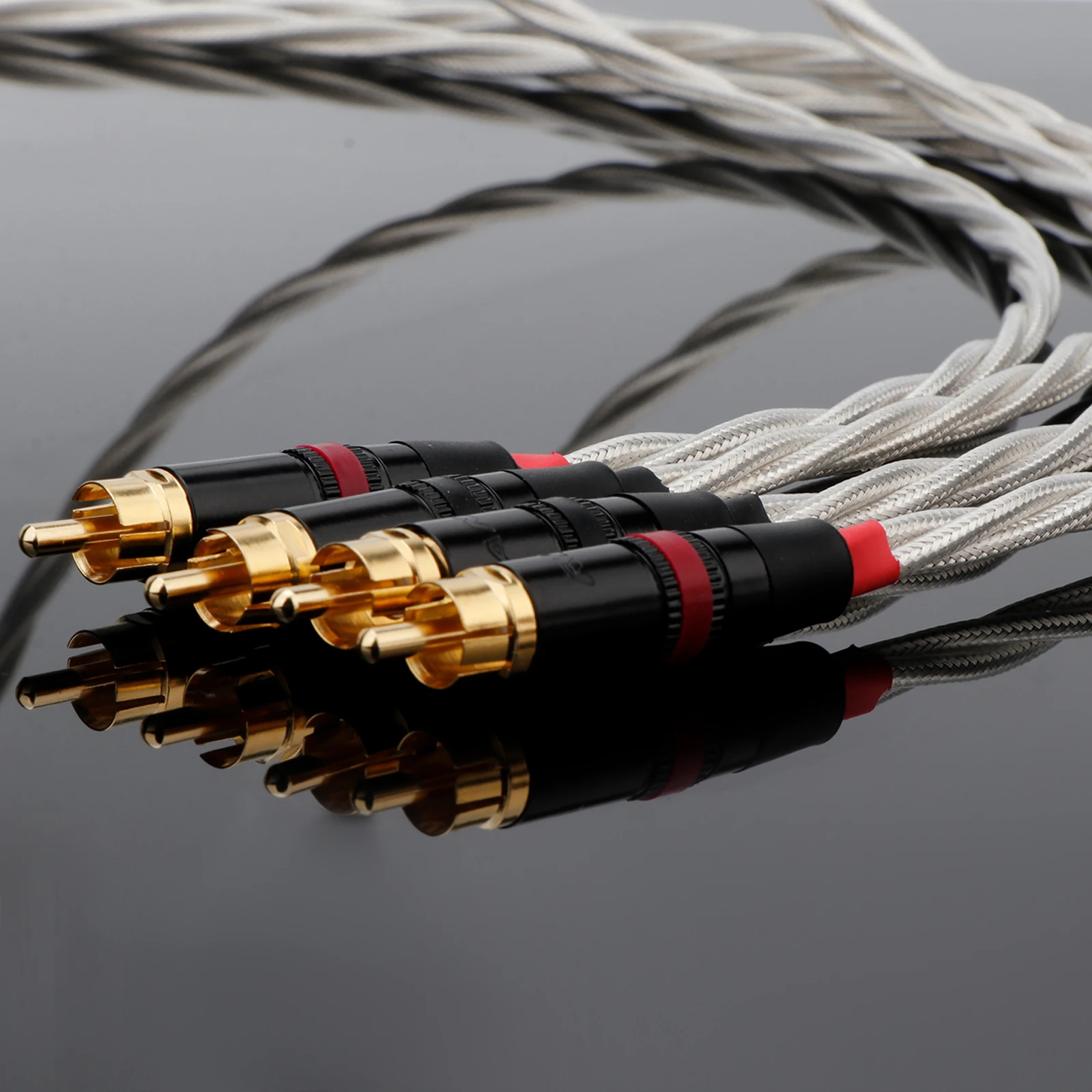 HiFi RCA オーディオケーブル 6N OCC シルバーメッキ信号ケーブルマイクミキサー rca コネクタ用