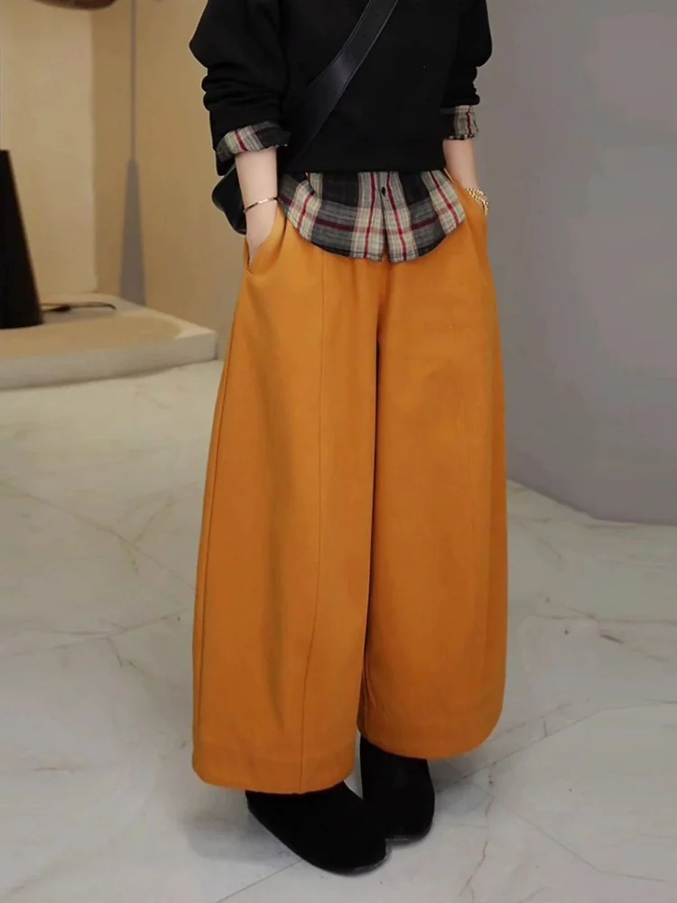 Pantaloni sportivi a gamba larga con fodera in Fce a vita alta Dstring kaki Pantaloni sportivi larghi da donna con taglio dritto per pendolari Sle