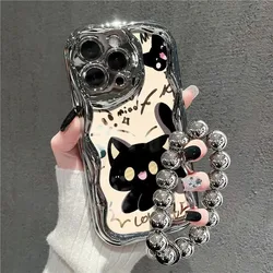 Probe Black Cat Phone Case For Samsung Galaxy S26 S25 S25PLUS S24FE S25ULTRA S24Ultra S20FE S21 S24 Plus Soft Silicone Cover