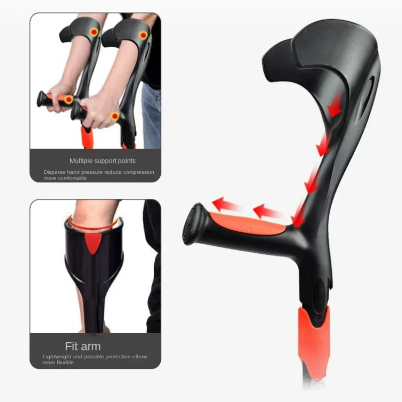 Aluminum Alloy Medical Underarm Crutches, Adjustable Non-slip Mobility Aids Walkers Adults Orthopedic Crutches for Walking