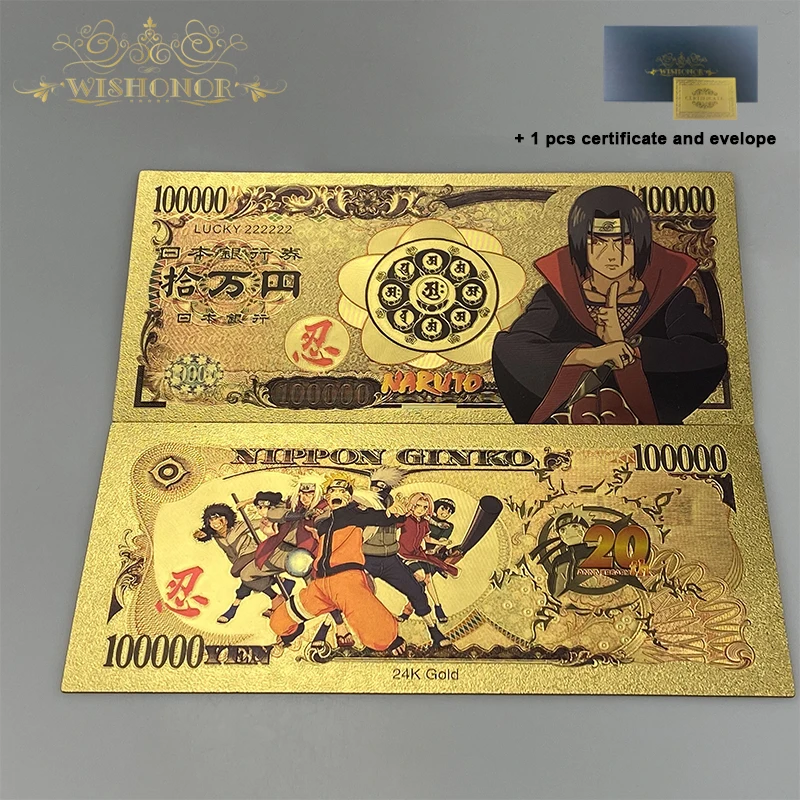 2024 14 types Anime Uzumaki Sasuke Gold banknotes For Collection