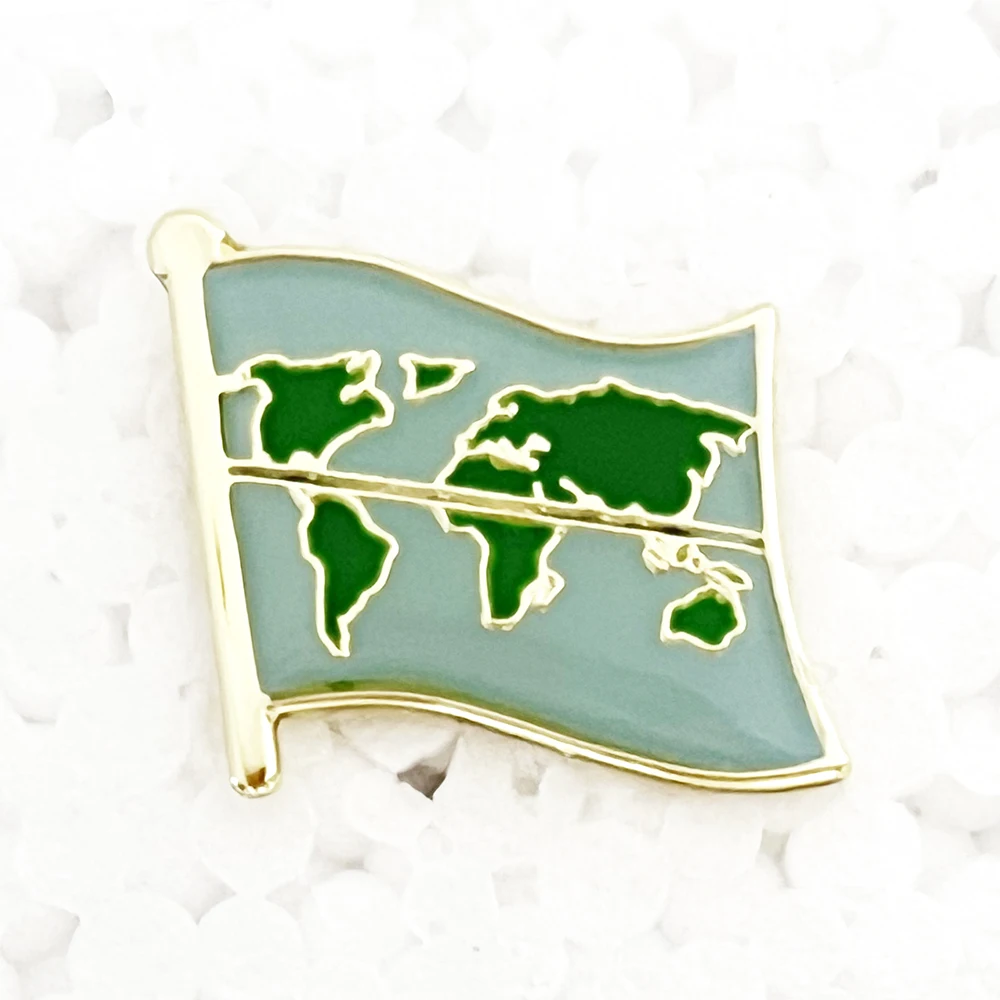 10 قطعة حزمة-خريطة خط الاستواء المعادن العلم التلبيب دبابيس-شارة معدنية جمع دبابيس الهدايا