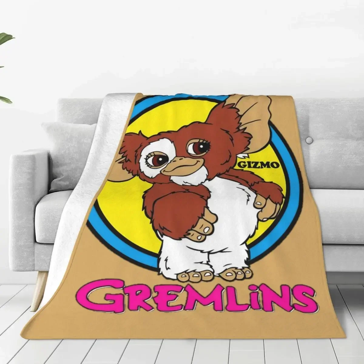 عتيقة Gremlins Gizmo Mogwai بطانية ، صوف مرجاني ، نسيج قطيفة ، ديكور رعب دافئ ، بطانيات خفيفة الوزن للمنزل ، لحاف خارجي