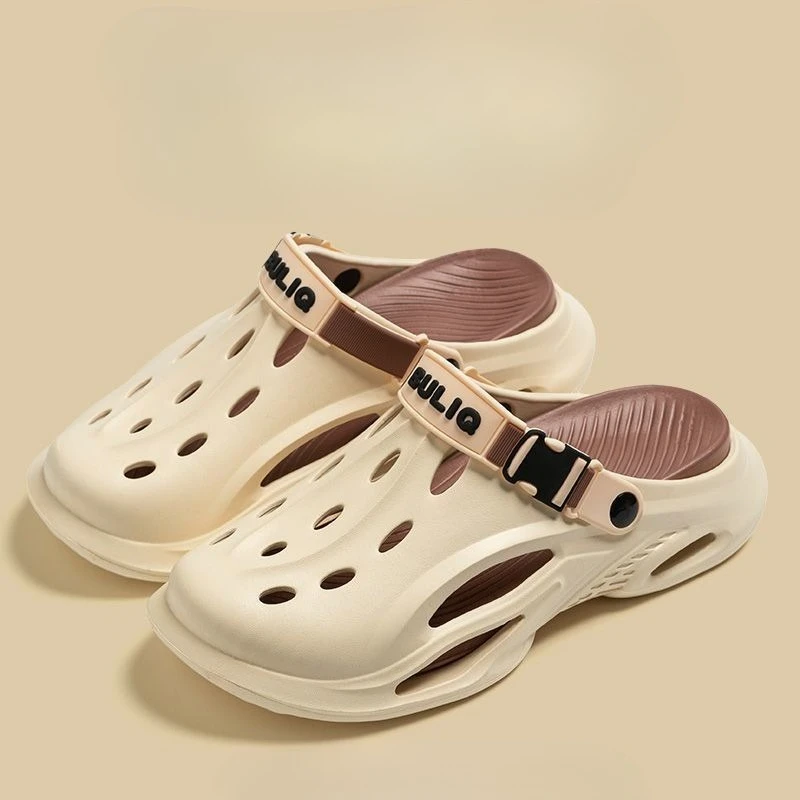 

Уличные дышащие сандалии на платформе, мужские пляжные тапочки с отверстиями для мужчин, дизайнерские роскошные оригинальные элегантные туфли из ЭВА для взрослых