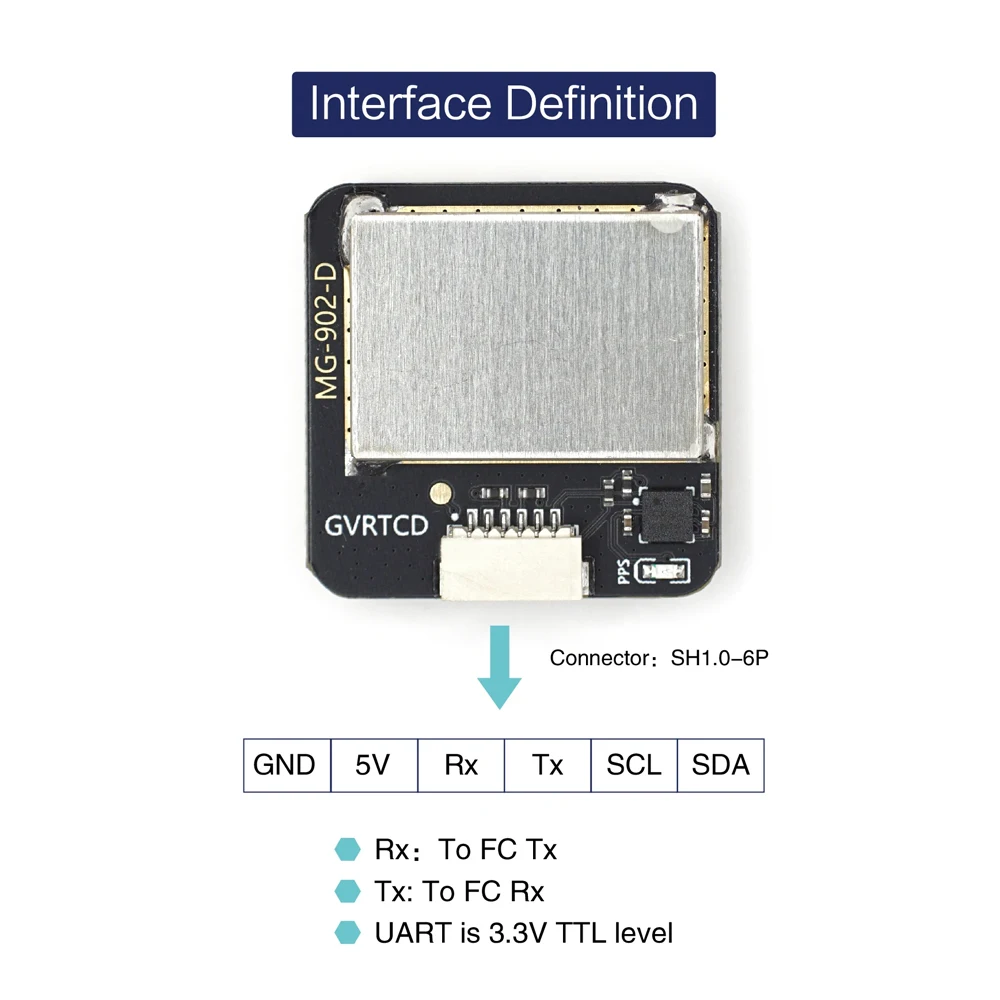 MicoAir MG‑902 GPS Module QMC5883L Compass M9140 Multi‑Star Positioning For Mid‑High End FPV Multirotor Drone