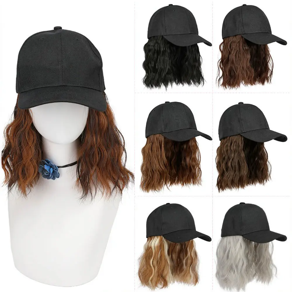 Short Wavy Synthetic Wig Hat Combo For Manwu Baseball Cap Style Versatile Natural Feel Comfortable Breathable Fashion Hairpiece