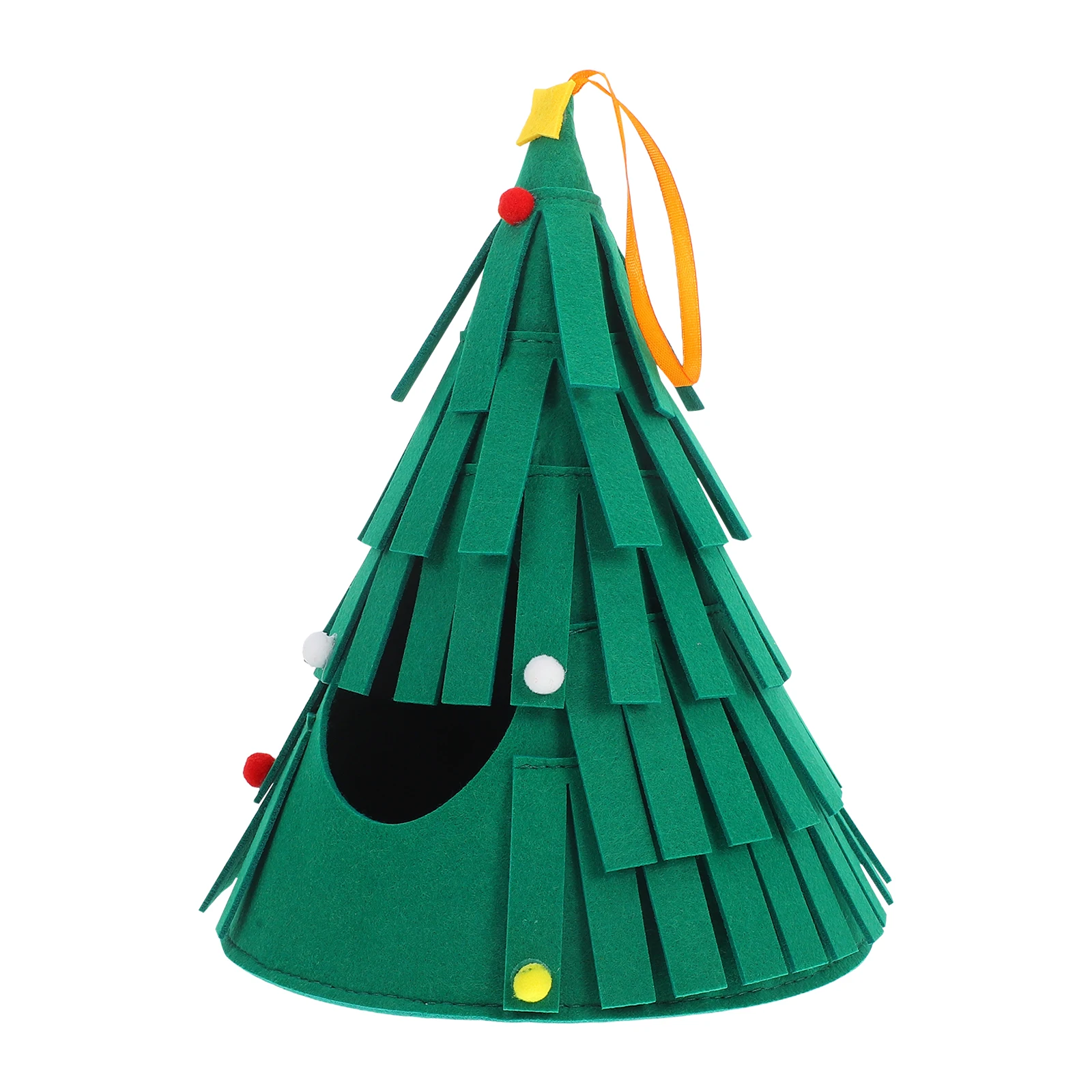 

Parrot Warm Shelter Small Animal Hideout Cozy Felt Retreat Hamster Bed Green Hideouts Guinea Pig Hut Christmas Tree Pet Bed