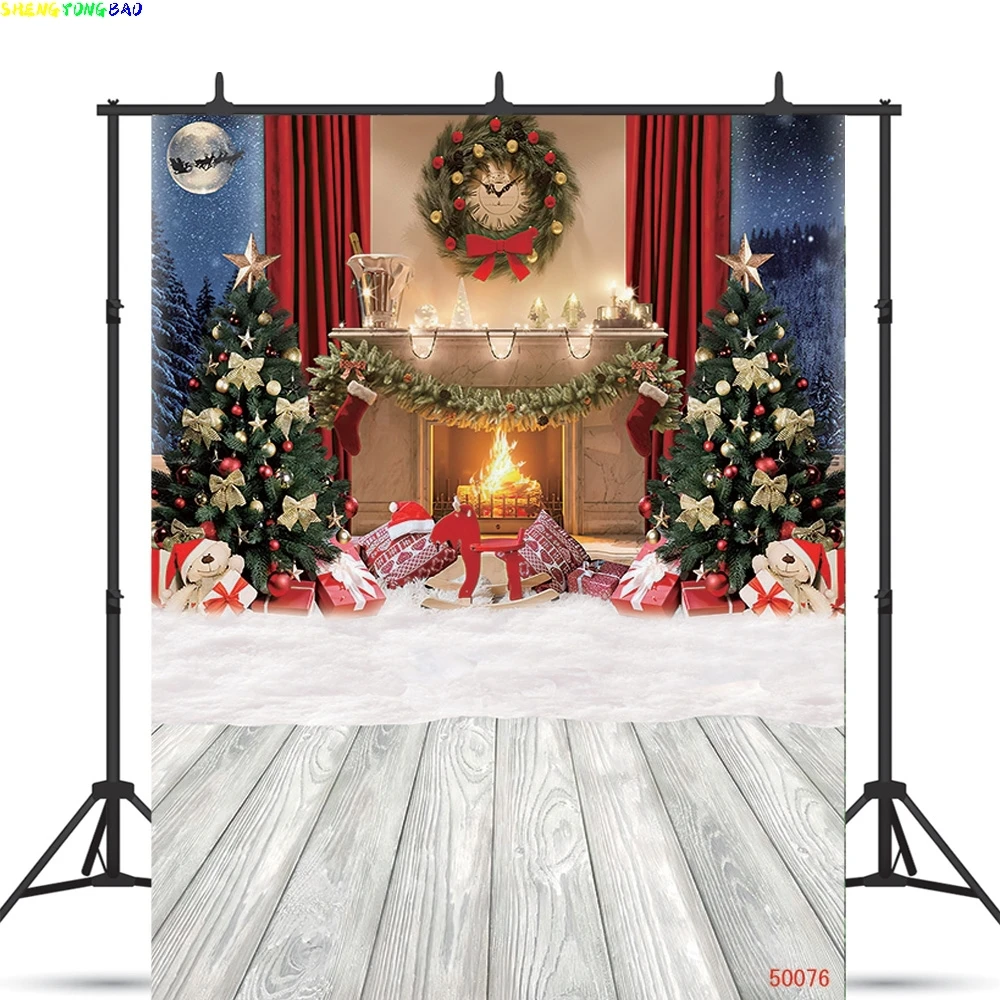 

Vinyl Custom Christmas Theme Photography Background Props Pine Tree Family Festival Backdrops For Photo Studio ZM-04