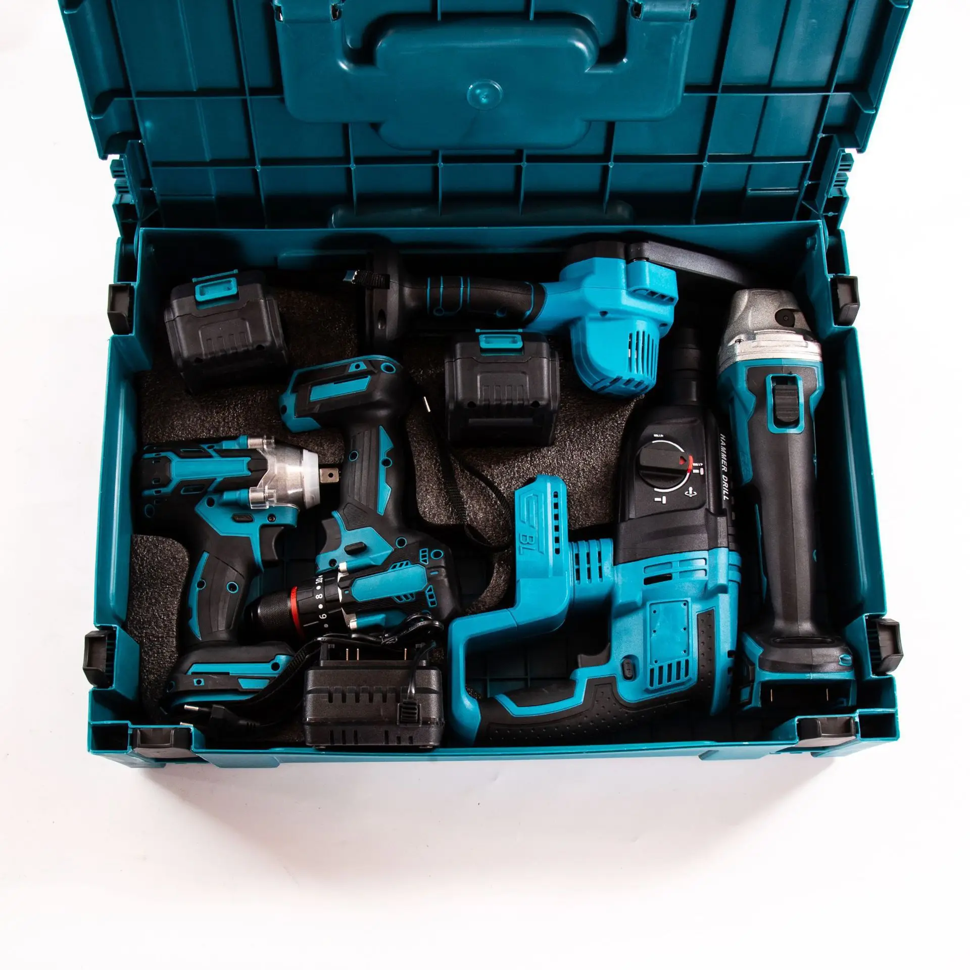 

Lithium battery drill impact wrench angle grinder electric hammer lithium battery chain saw five-piece set