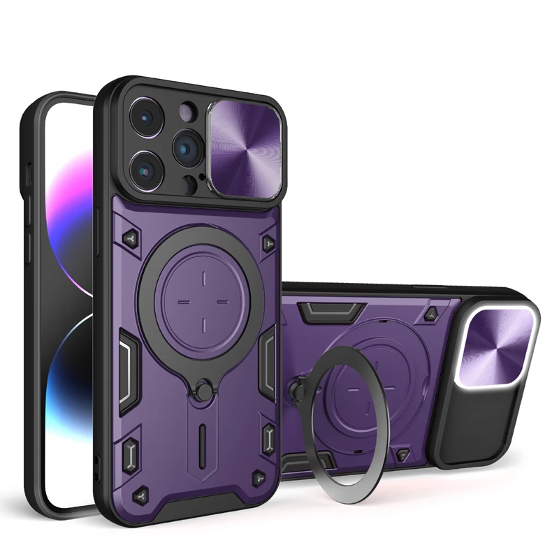 

Shockproof Armor Phone Case For IPhone Air 16e 17 14 15 16 Pro Max 16 Plus Shock Ring Stand Holder Full Protection Back Cover