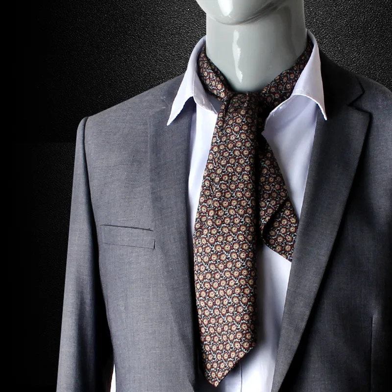 Corbatas informales de lunares Ascot para hombres, corbata de cuello suave de poliéster, corbata Vintage, vestido Formal de negocios, Scrunch,