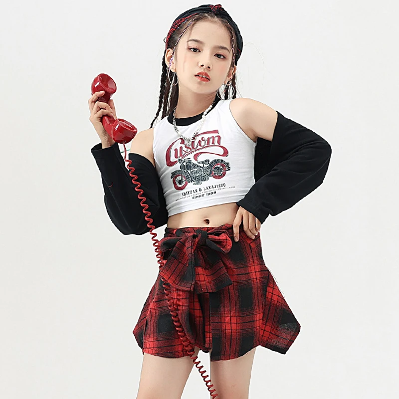 

Jazz Dancewear Girls Set Cheerleader Costume Hip Hop Clothes Streetwear Dancer Outfit Stage Costume Festival Clothing DL9839