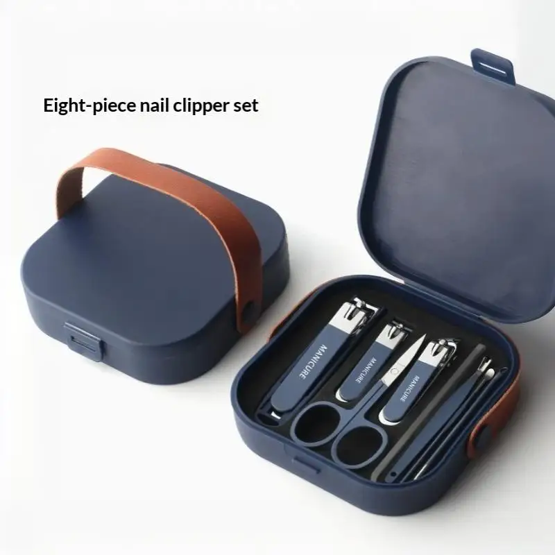 5/8Pcs Handheld Anti Splash Exquisite Nail Clipper Set Nail Scissors Set Portable Care Box Manicure Beauty Tools