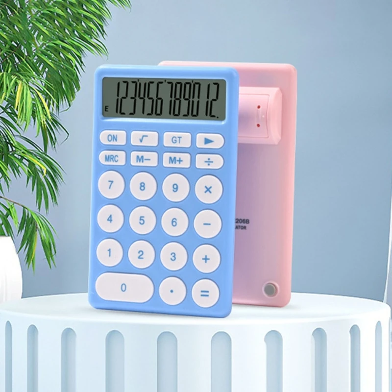 

12 Digits Electronic Calculator Desktop Home Office School Financial Accounting Science Function Calculation Colorful