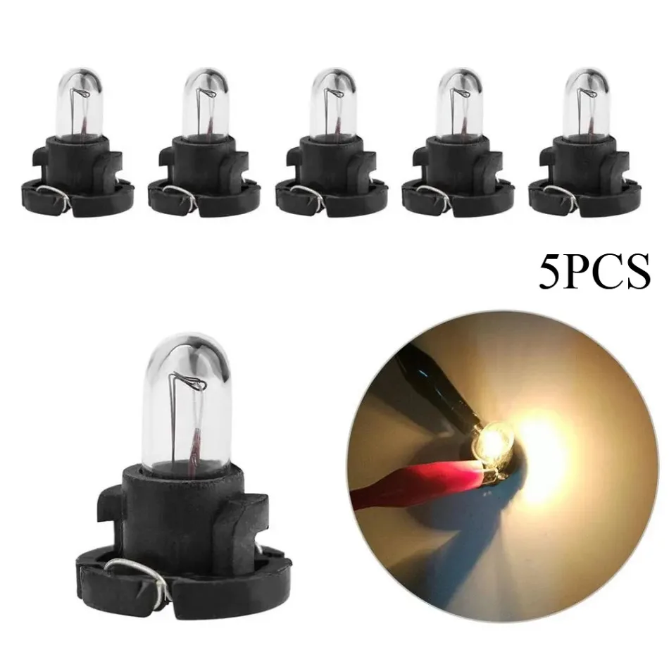 

5Pcs Car Interior Lights Accessories LED Light Bulbs Universal Wedge Dashboard Warming Indicator T3/T4.2 Super Bright 12V Led