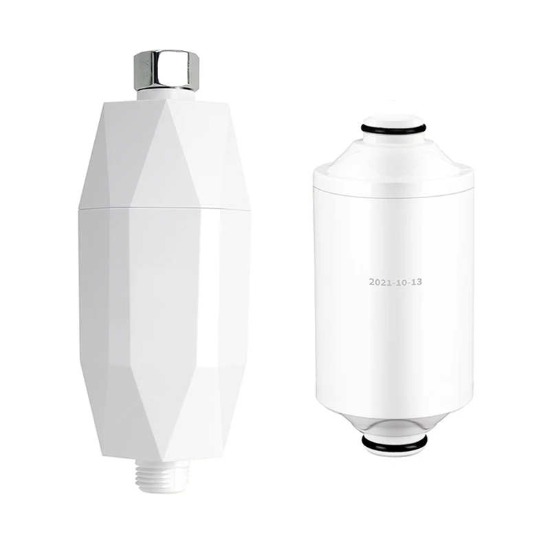 레인 샤워헤드 프리 필터 염소 제거 물 연화제, 헤어 유연제, 욕실 교체, 1 세트