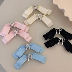 A pair hair accessories for girls women korean bow pins and clips kpop barrette ribbon new in popular sweets kawaii Cute fashion