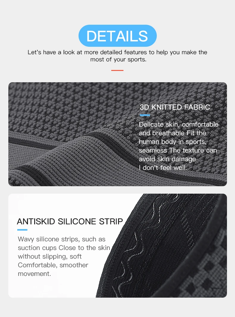 1 stück Fitness Laufen Radfahren Knie Hosenträger Elastische Nylon Knie Brace Für Sport Kompression Knie Pad Hülse Basketball Volleyball – Detail 11