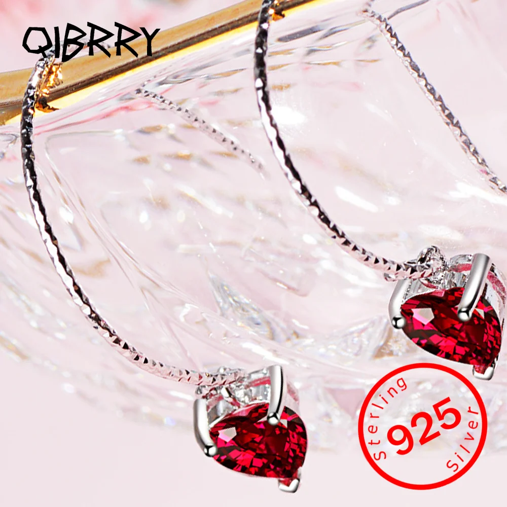 

Brand Genuine Red Heart Drop Earrings For Women Authentic Original Stamp 925 Sterling Silver Jewelry Gift 2025 New