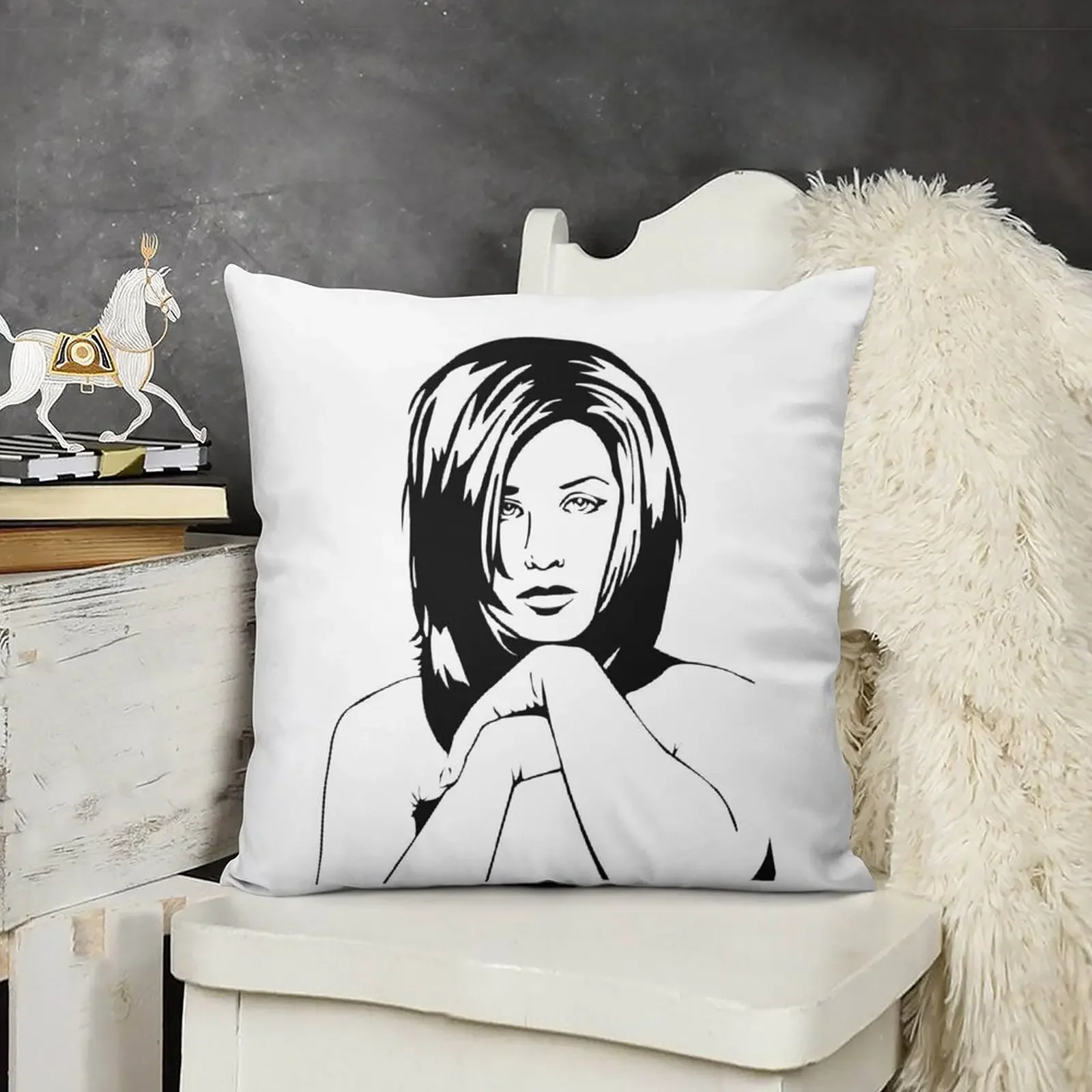 

Jennifer Aniston, Rachel Sketch Throw Pillow sleeping pillows Cushion Cover Set pillow
