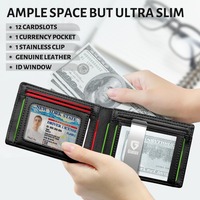 2025 new GSOIAX men's wallet with contrasting colors, microfiber carbon fiber USD clip, and multiple card slots