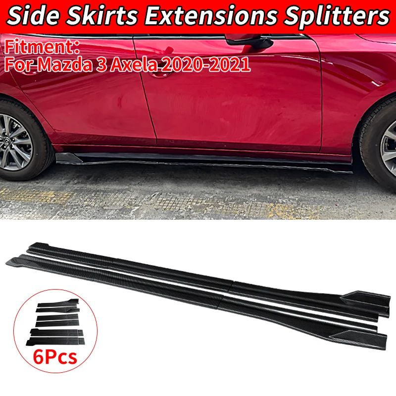 

For Mazda 3 Axela 2020-2021 Car Three-Section Side Skirt Upgrade Blade Side Skirt Small Surrounding Split Spoiler Side Shove