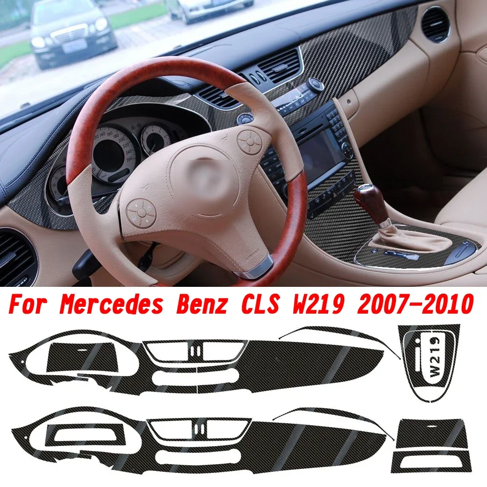 

Углеродное волокно для Mercedes Benz CLS W219 07-10 Автомобильная пленка Внутренняя наклейка Центральная консоль Шестерня Приборная панель Воздушная дверная ручка Подъемная панель