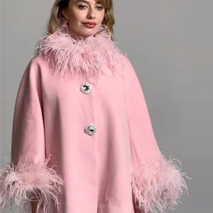 Zarif-boyun-of-tüyler kazak kadınlar için rahat, katı, tek göğüslü ceket bayan, sonbahar, şık, gevşek yüksek sokak dış giyim tops-tr Tüy yakasına yapılan 8 çekirdekli satışlar-no. 6