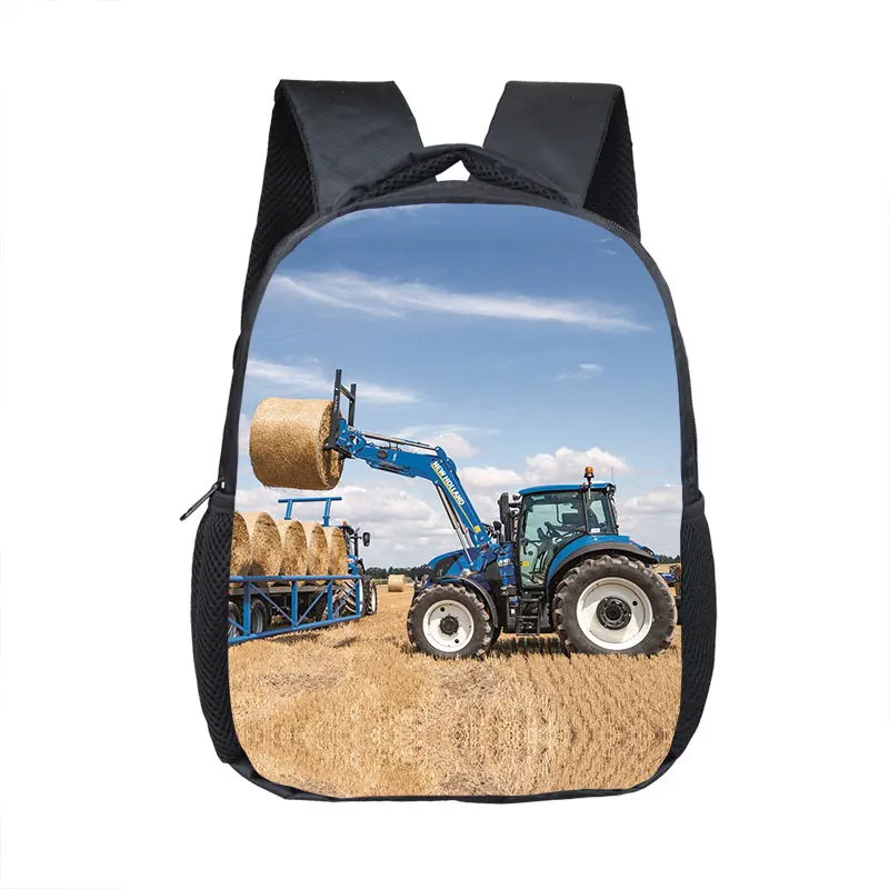 16 Inch Farm Tractor Print Children School Bags Boys Girls Kindergarten Backpack Baby Toddler Bags Kids Book Bag Beautiful Gift