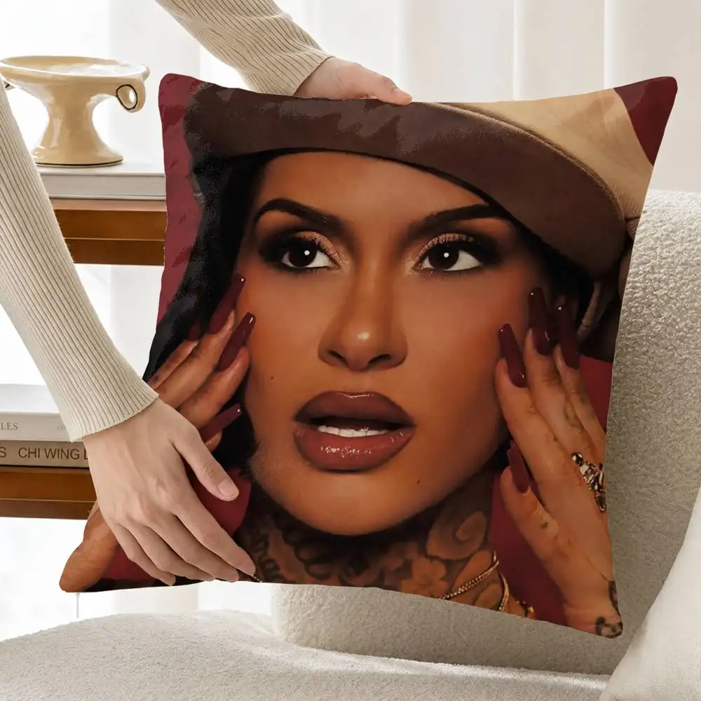 Singer K-Kehlani F-Folded Kehlani Customizable Square Cushion Cover Double Sided Print Pillow Case