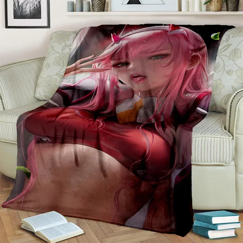 

Мягкое одеяло с персонажем мультфильма DARLING in The FRANXX Zero Two, уютный плед для кровати, дивана, дома, спальни, пикника, для детей