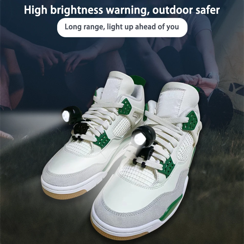 

2 шт. светодиодные USB-предупреждающие фонари для обуви, подвески для обуви для ночных поездок, активного отдыха, кнопка тапочки, спортивное освещение